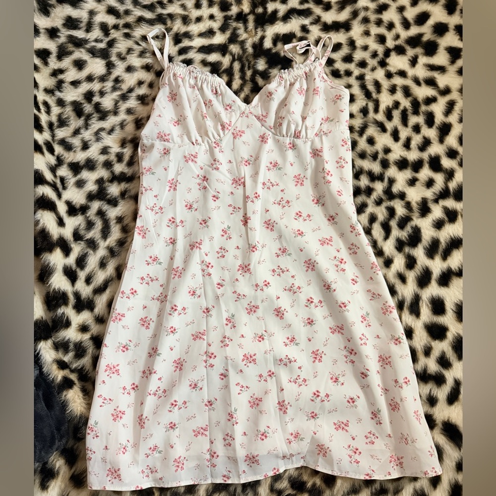 SHEIN White and Pink Floral Nightdress